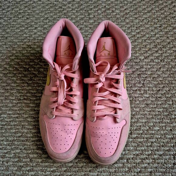 Nike Air Jordan 1 Mid 'Coral Gold' 852542-600 US Men’s Size 13 - Picture 3 of 7